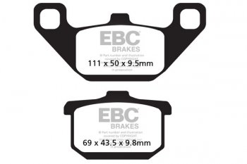 FA085 EBC BRAKES Organic тормозные колодки  KAWASAKI EL, EN, ER, FX, GPX, GPZ, KR, LTD, VN, Z, ZG, ZL, ZN 1983-2004 года выпуска