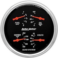 5" QUAD GAUGE, DESIGNER BLACK AUTO METER #1410