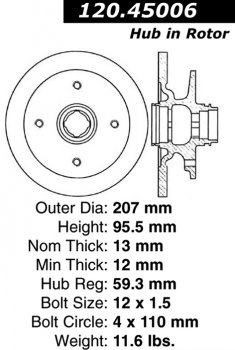 Передний тормозной диск - с перфорацией и насечками MAZDA PDS.45006 