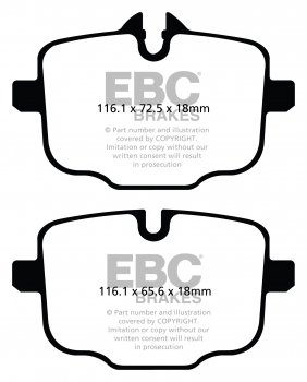 DP32089C EBC Brakes Redstuff Тормозные колодки зад. BMW 5XX, 6XX, 7XX, 8XX, M5, M6, M6 Gran Coupe выпуска 2010-2020 года