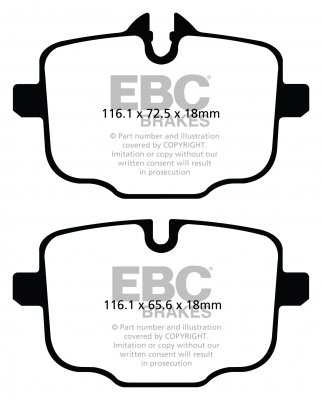 DP32089C EBC Brakes Redstuff Тормозные колодки зад. BMW 5XX, 6XX, 7XX, 8XX, M5, M6, M6 Gran Coupe выпуска 2010-2020 года