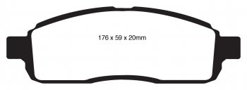 DP41843R EBC Brakes Yellowstuff Тормозные колодки перед FORD F-150 Ширина 176мм, Высота 59мм, Толщина 20мм