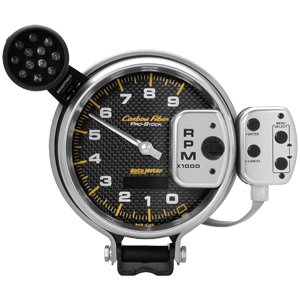 5" тахометр, 9,000 RPM, PRO- STOCK, CARBON FIBER AUTO METER #6835 TachometerPro Stock / Memory