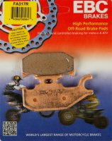 FA317R EBC BRAKES Organic тормозные колодки  BOMBARDIER DS, Outlander, Quest, Traxter; CAN AM DS, Outlander, Renegade; CANNONDALE Blaze, Cannibal, FX, Moto, Speed, Glamis; JOHN DEERE Buck, Trail; SUZUKI LT-A