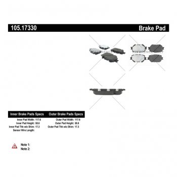 105.17330 Тормозные колодки Posi-Quiet Ceramic LEXUS 
