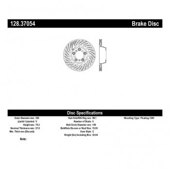 128.37054 Тормозные диски Premium PORSCHE зад левый 
