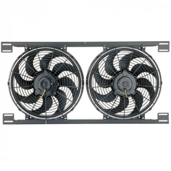 16824 DERALE Вентилятор Tornado двойной комплект с кронштейнами 12" Dual 12" Tornado Fans and #16701 bracket assembly