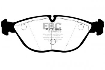 DP91035 EBC Brakes Orangestuff колодки тормозные перед AUDI A8, RS4, TT; BMW 7xx, Z8; ALPINA B12; CHRYSLER Crossfire; MERCEDES-BENZ C, CLK, E, S, SLK; VOLKSWAGEN Golf, Passat Ширина 195мм, Высота 73мм, Толщина 20мм