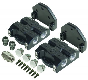 35727 DERALE Комплект переноса фильтра масла Premium Side Ports Dual 13/16-16" Thread Size Absolute dual filtration system