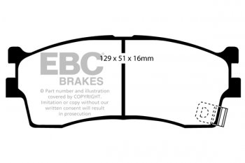 DP1475 EBC Brakes Ultimax2 Тормозные колодки перед  KIA Mentor, Rio, Shuma выпуска 2001-2009 года