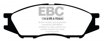 DP22038 EBC Brakes Greenstuff тормозные колодки передние NISSAN Pulsar для машин выпуска 2000-2006 года