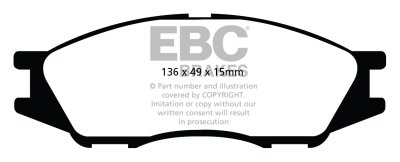 DP22038 EBC Brakes Greenstuff тормозные колодки передние NISSAN Pulsar для машин выпуска 2000-2006 года