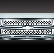 Решетка радиатораl Insert: 1994-1998 Chevrolet Pick Up Full Size, 1994-1999 Chevrolet Suburban, 1995-1999 Chevrolet Tahoe; holes; stainless ste Stainless Steel Grille Inserts