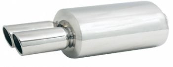 10513 Vibrant Performance Овальный прямоточный глушитель двойной 76мм круглая cо скосом насадки (63мм вход) Power 1 Овальный прямоточный глушитель двойной 76мм круглая cо скосом насадки (63мм вход)