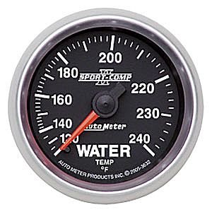 2-1/16" датчик температура воды, 120- 240`F, MECH AUTO METER #3632 Water Temperature
