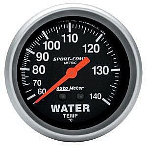 2-5/8" датчик температура воды, 60- 140`C, MECH AUTO METER #3431-M Water TemperatureMetric