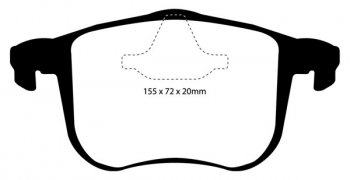 DP21416 EBC Brakes Greenstuff тормозные колодки перед. CADILLAC BLS; HOLDEN Vectra; OPEL Signum, Vectra; SAAB 9-3, 9-3X; VAUXHALL Signum, Vectra выпуска 2003-2012 года