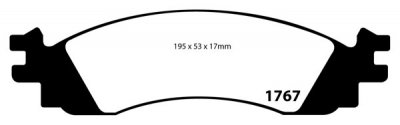DP41767R EBC Brakes Yellowstuff Тормозные колодки перед FORD Explorer Ширина 195мм, Высота 53мм, Толщина 17мм