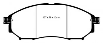 DP21671 EBC Brakes Greenstuff тормозные колодки перед. INFINITI EX30D, EX37, G37, M30D, M35h, M37, Q70; NISSAN Skyline выпуска 2004-2020 года