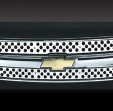 Решетка радиатораl Insert: 1999-2002 Chevrolet Pick Up Full Size, 2000-2004 Chevrolet Suburban, 2000-2004 Chevrolet Tahoe; holes; stainless ste Stainless Steel Grille Inserts