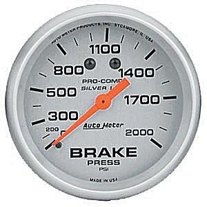 2-5/8" давление в тормозной системе, 0- 2000 PSI, MECH, LFG AUTO METER #4626 Brake Pressure