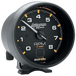 3-3/4" тахометр, 8,000 RPM, SHIFT-LITE, BLACK AUTO METER #2302 Tachometer On Dial Shift-Lite