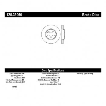 125.35060 Тормозные диски Premium MERCEDES-BENZ перед 