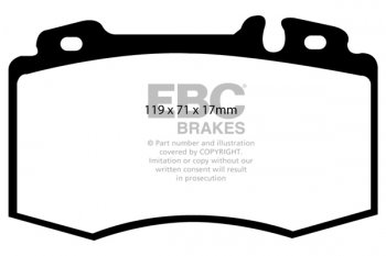 DP1363 EBC Brakes Ultimax2 Тормозные колодки перед  MERCEDES-BENZ C, CLK, CLS, E, M, SL, SLK выпуска 2000-2011 года