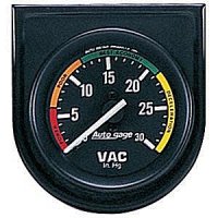 2" вакуумметр 30 IN. HG, IN STEEL PANEL, BLACK AUTO METER #2337