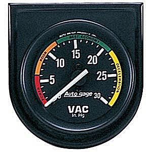 2" вакуумметр 30 IN. HG, IN STEEL PANEL, BLACK AUTO METER #2337 Vacuum Individual Console