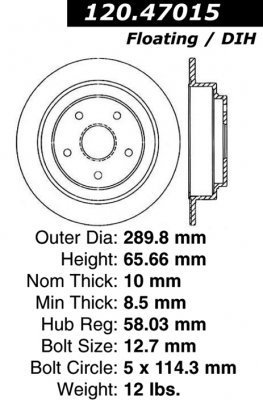 Задний тормозной диск - с перфорацией и насечками SUBARU EDS.47015 