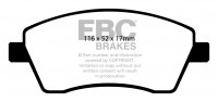 DP21485 EBC Brakes Greenstuff тормозные колодки перед. DACIA Dokker, Duster, Lodgy, Logan; LADA Largus, Vesta; MERCEDES-BENZ Citan; NISSAN Micra, Note; RENAULT Captur, Clio, Grand Modus, Kangoo, Megane, Modus