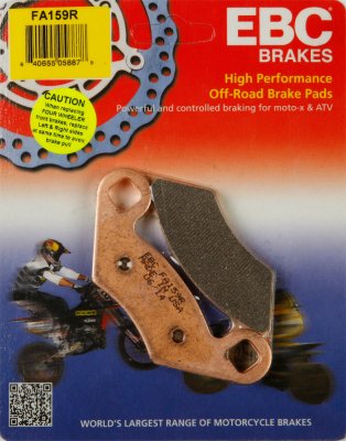 FA159R EBC BRAKES Organic тормозные колодки  POLARIS 250, 300, 325, 330, 335, 350, 400, 425, 450, 500, 525, 600, 700, 800, 455cc, Hawkeye, PPS, PPS, PTV, Ranger, Trail 1988-2012 года выпуска