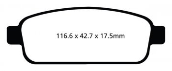 DP22066 EBC Brakes Greenstuff тормозные колодки зад CHEVROLET Cruze, Orlando, Trax, Volt; OPEL / VAUXHALL Ampera, Astra, Cascada, GTC, Mokka, Zafira выпуска 2009-2016 года