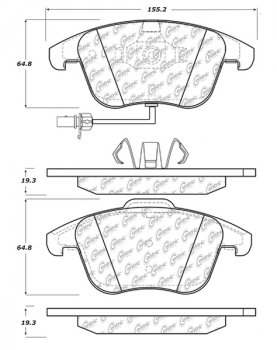 104.15350 Тормозные колодки Posi-Quiet Metallic AUDI перед 