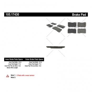 105.17430 Тормозные колодки Posi-Quiet Ceramic HYUNDAI перед 