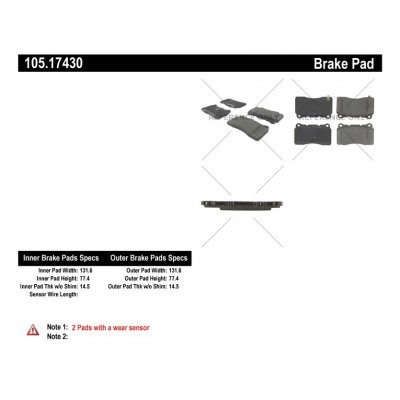 105.17430 Тормозные колодки Posi-Quiet Ceramic HYUNDAI перед 