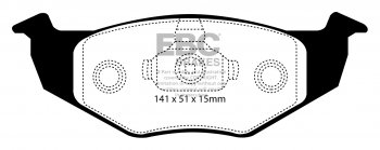 DP21137 EBC Brakes Greenstuff тормозные колодки перед. SEAT Cordoba, Ibiza, Toledo; VOLKSWAGEN Caddy, Golf, Polo, Vento выпуска 1991-2004 года