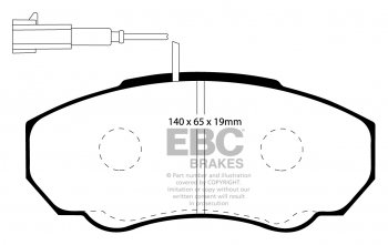 DPC1380 EBC Heavy Duty Carbon колодки перед CITROEN, FIAT, PEUGEOT 