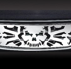 Designer Решетка радиатораl: 1999-2003 Ford F-150, large skull; polished stainless steel Stainless Steel Grille Inserts