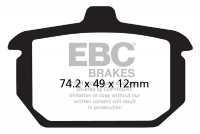 FA078 EBC BRAKES Organic тормозные колодки  HARLEY DAVIDSON 84, FXWG, FXSB, Girling Caliper, Twin fronts, 1982-1987 года выпуска