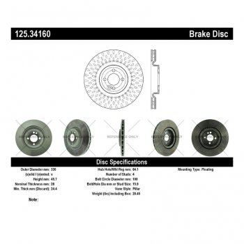 125.34160 Тормозные диски Premium MINI перед 