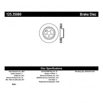 125.35080 Тормозные диски Premium MERCEDES-BENZ перед 