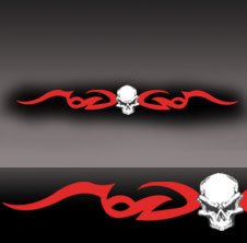 WNDSHLD DECAL SKULL Windshield Decals
