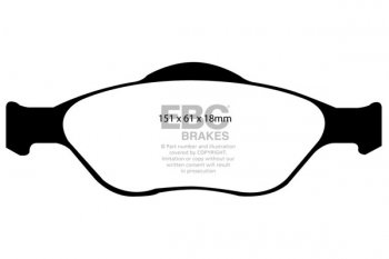 DP1320 EBC Brakes Ultimax2 Тормозные колодки перед  FORD Courier, Fiesta, Fusion, Ka, Puma, SportKa, StreetKa; MAZDA 2 выпуска 2000-2012 года