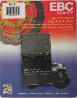 FA161 EBC BRAKES Organic тормозные колодки  KAWASAKI Z, ZR, ZX, ZZ 1981-2008 года выпуска