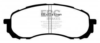 DP21492 EBC Brakes Greenstuff тормозные колодки перед. SUBARU Impreza выпуска 2002-2008 года