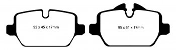 DP31576C EBC Brakes Redstuff Тормозные колодки зад. BMW 3 Series (E90), 3 (E91) Ширина 95мм, Высота 45мм, Толщина 17мм