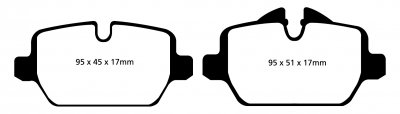 DP31576C EBC Brakes Redstuff Тормозные колодки зад. BMW 3 Series (E90), 3 (E91) Ширина 95мм, Высота 45мм, Толщина 17мм