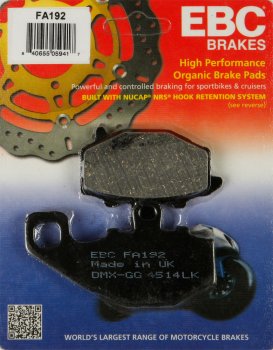 FA192 EBC BRAKES Organic тормозные колодки  KAWASAKI ER, GPZ, KLE, Z, ZR, ZX, ZZ 1993-2012 года выпуска